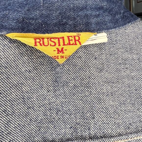 Rustler Denim Classic Trucker Style Jacket Size Medium - Picture 6 of 9